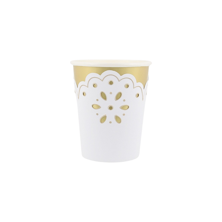Broderie Anglaise Lace White Cups