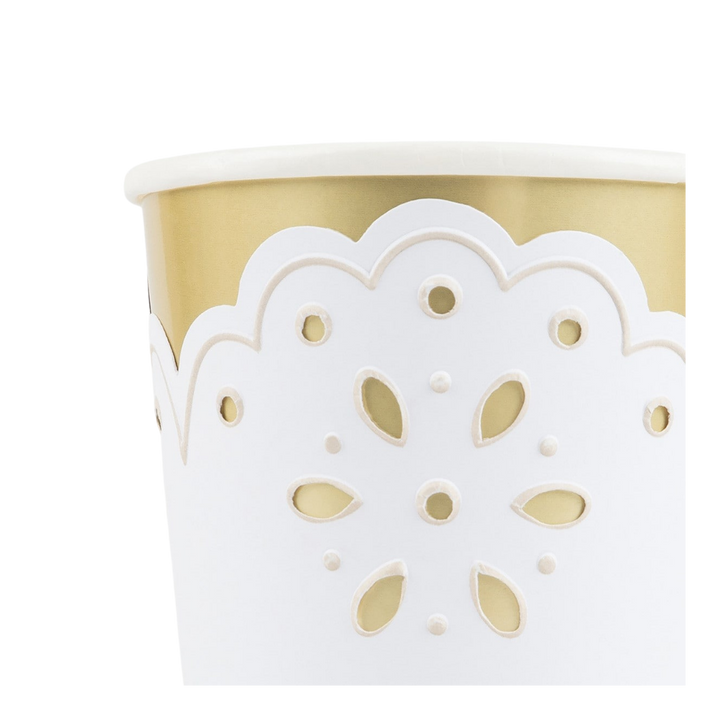 Broderie Anglaise Lace White Cups