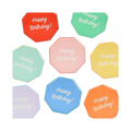 Assorted Color Happy Birthday Octagon Appetizer Plates