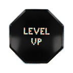 Black level up octagon plate with pixel text video game birthday theme from Parte Haus party supply store in Bethesda Maryland