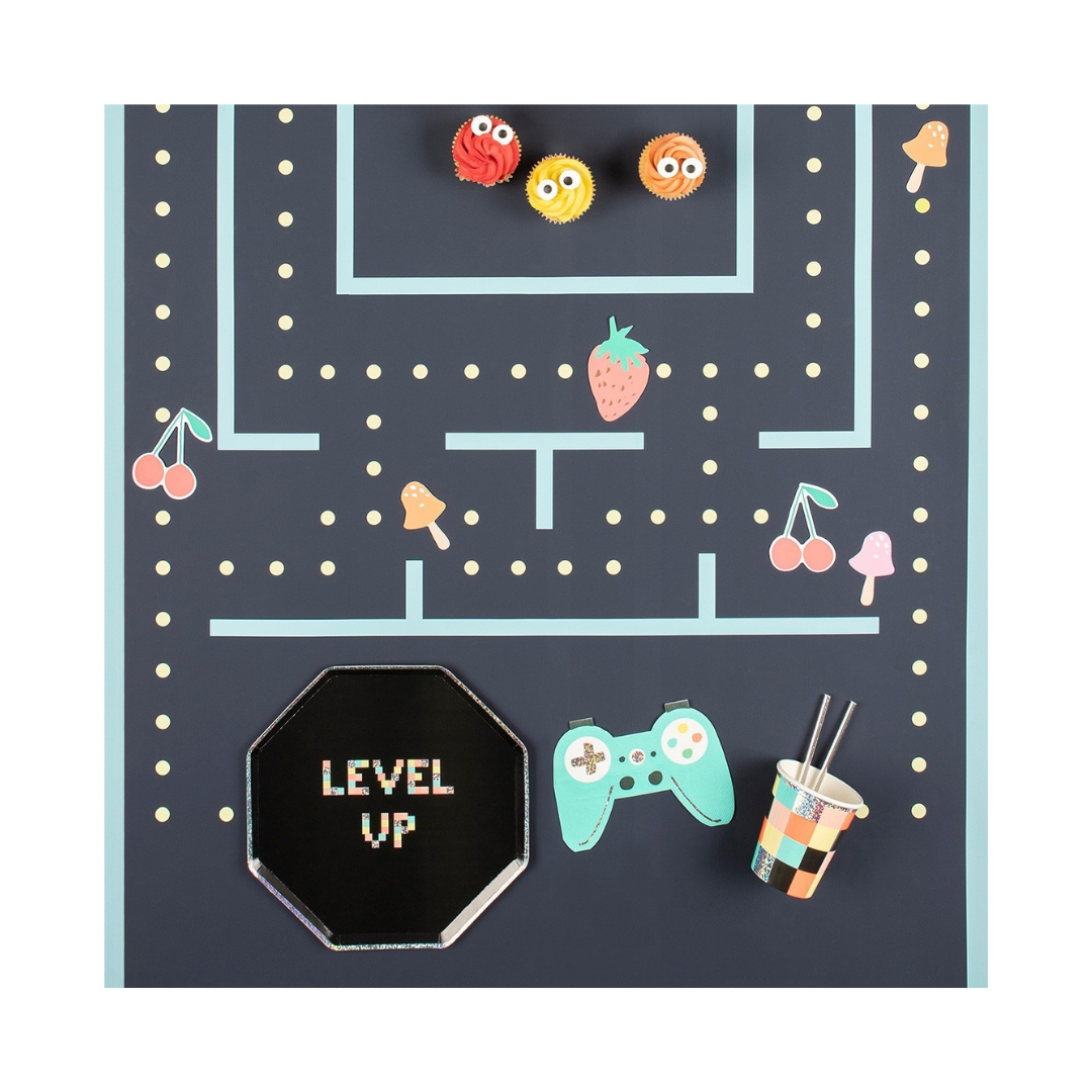 Black Video Games Octagonal Dinner Plates