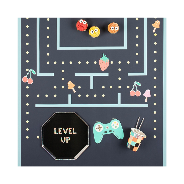 Black Video Games Octagonal Dinner Plates