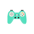 Mint green game controller shaped plate with colorful buttons video game birthday from Parte Haus party supply store in Bethesda MD.