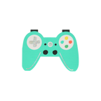 Mint green game controller shaped plate with colorful buttons video game birthday from Parte Haus party supply store in Bethesda MD.
