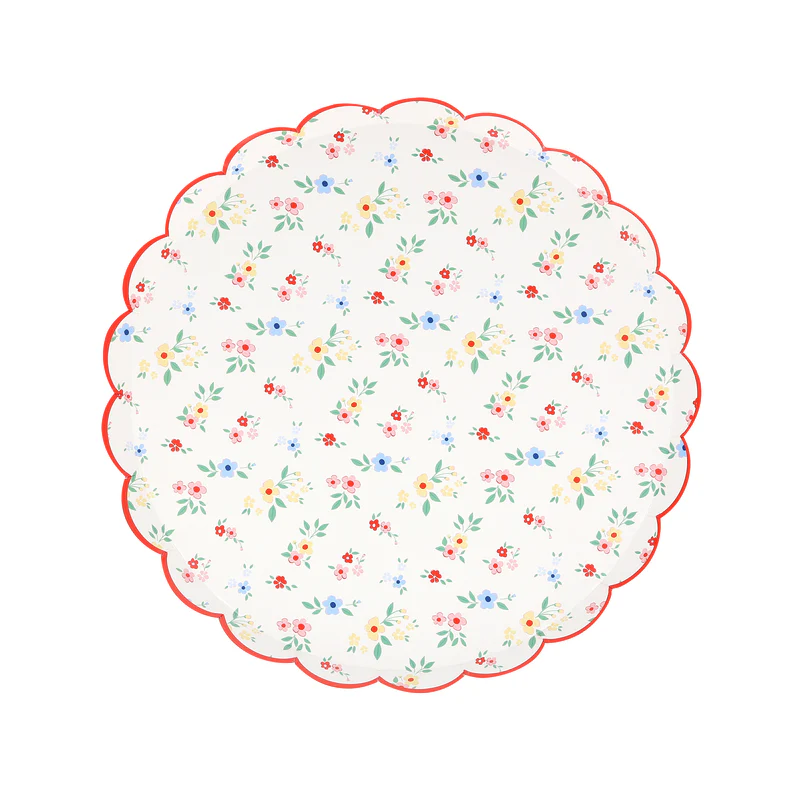 Ditsy Floral Scalloped Appetizer Plates