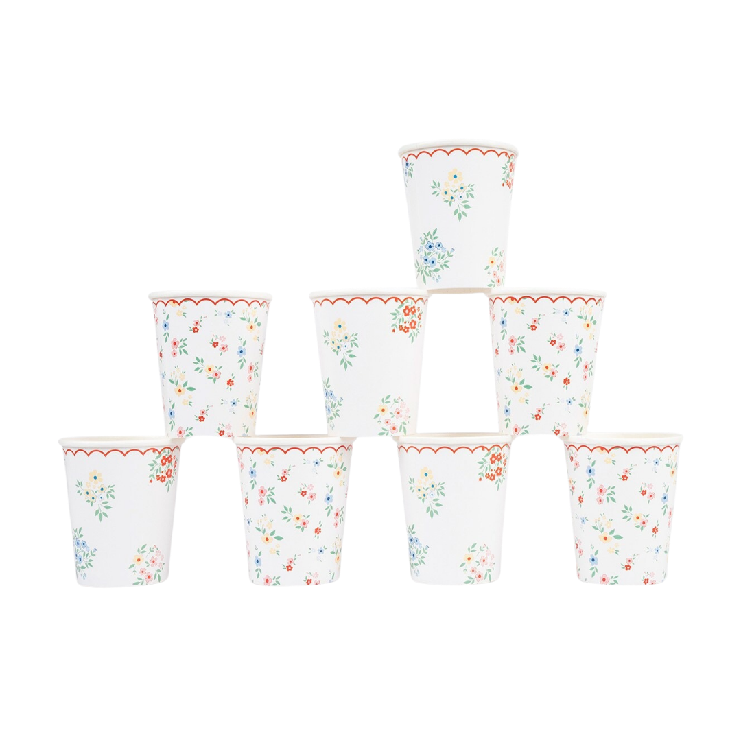 Ditsy Posy Scalloped Cups