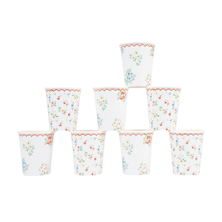 Ditsy Posy Scalloped Cups