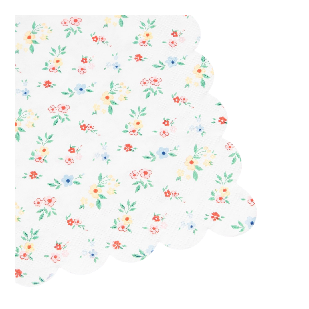 Ditsy Posy Scalloped Small Napkins