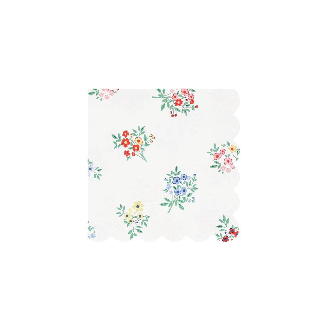 Ditsy Posy Scalloped Small Napkins