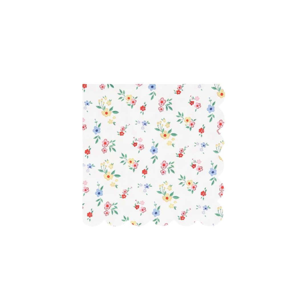 Ditsy Posy Scalloped Small Napkins