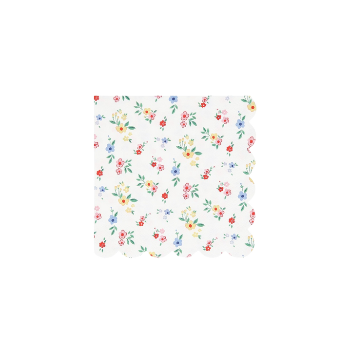 Ditsy Posy Scalloped Small Napkins