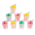 Pink pastel ice cream paper cups with honeycomb toppers for birthday from Parte Haus party supply store in Bethesda MD