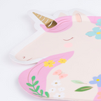Pastel unicorn plate with pink mane and floral design kids birthday Parte Haus party supply store in Bethesda MD