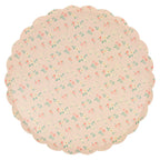 Assorted Colors Ditsy Vintage Scallop Dinner Plates