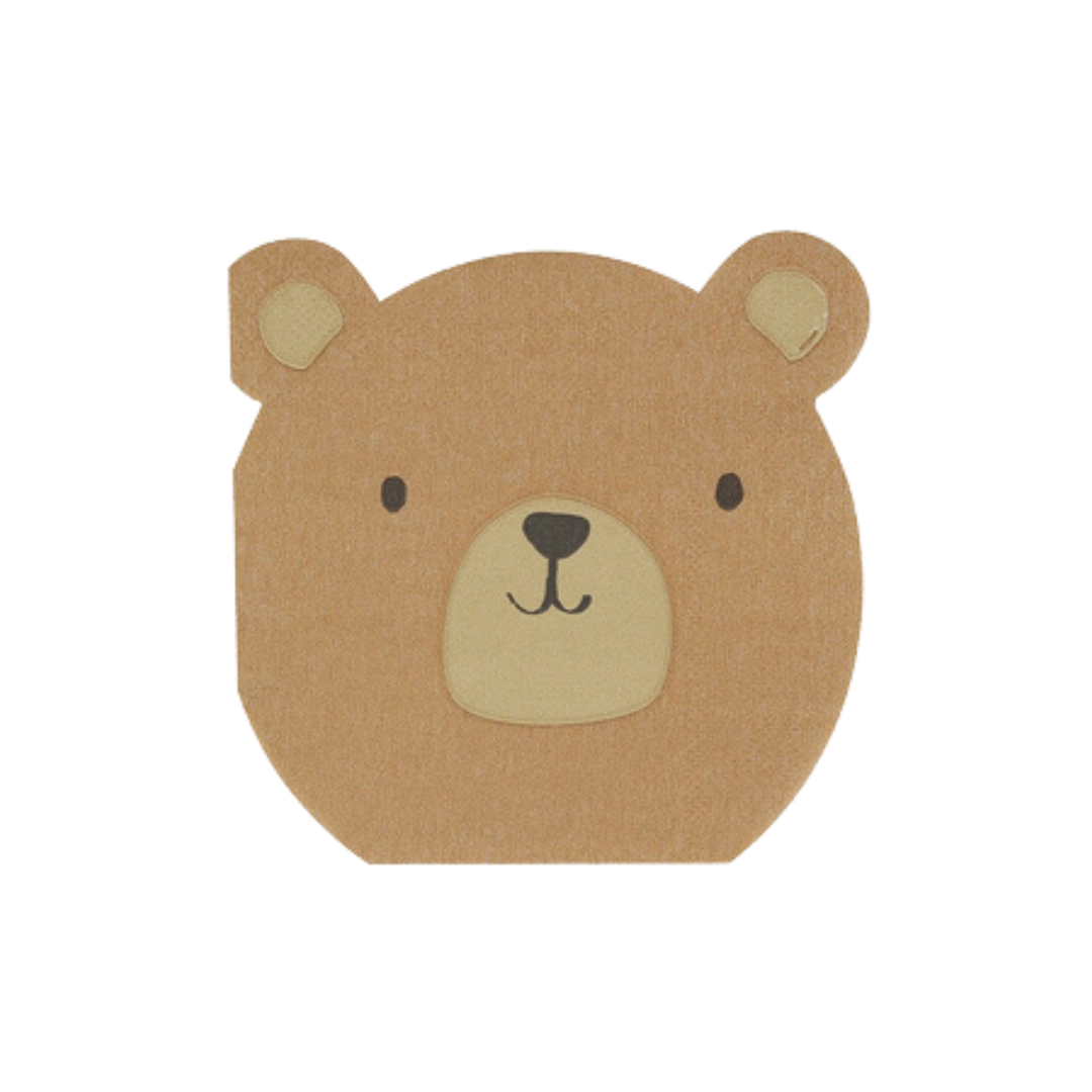 Brown Woodland Bear Cocktail Napkins