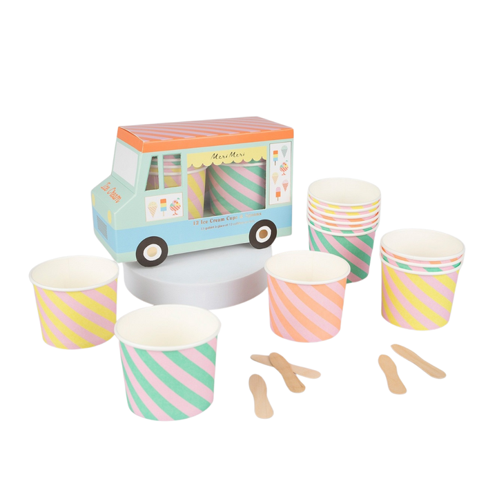 Ice Cream Cups and Spoon