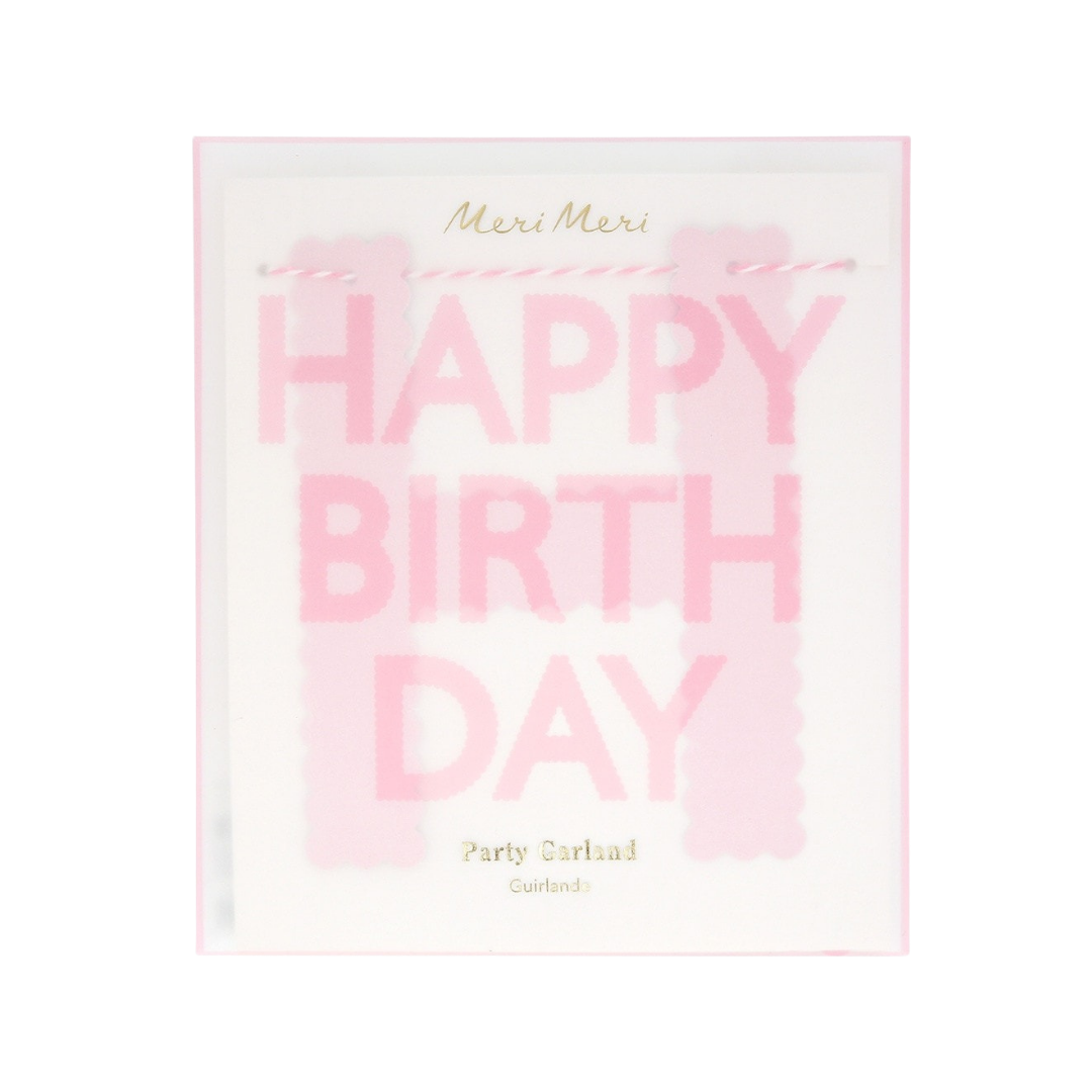 Pink Happy Birthday Garland