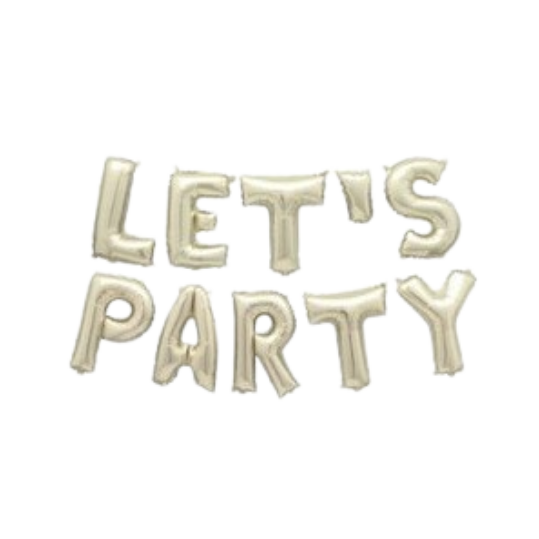 Gold Let's Party Balloon Banner