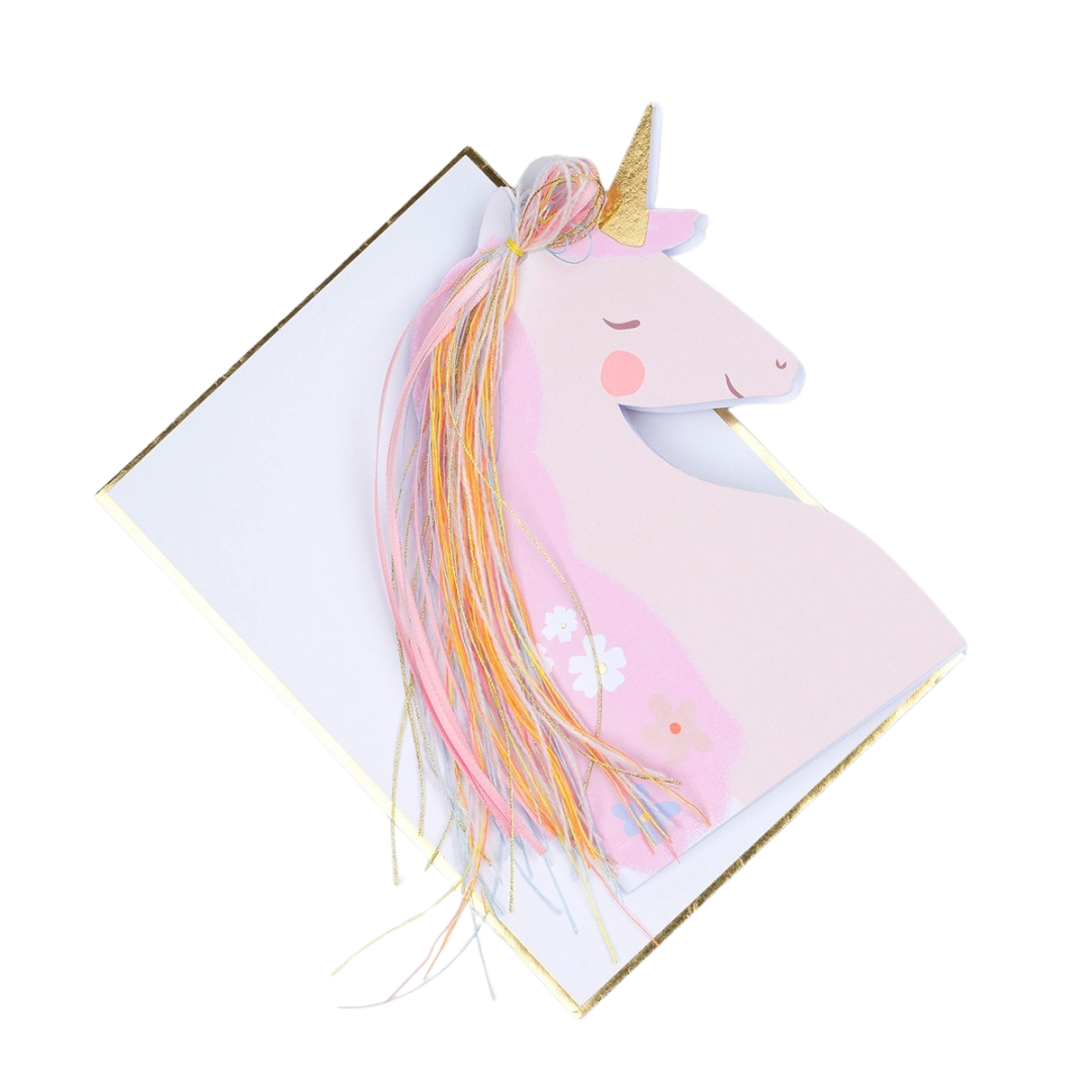 Pink and White Unicorn Birthday Card