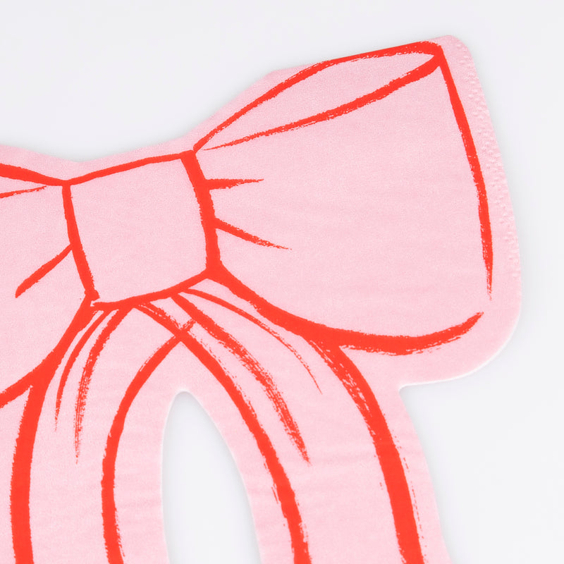 Pink Bow Shaped Cocktail Napkins