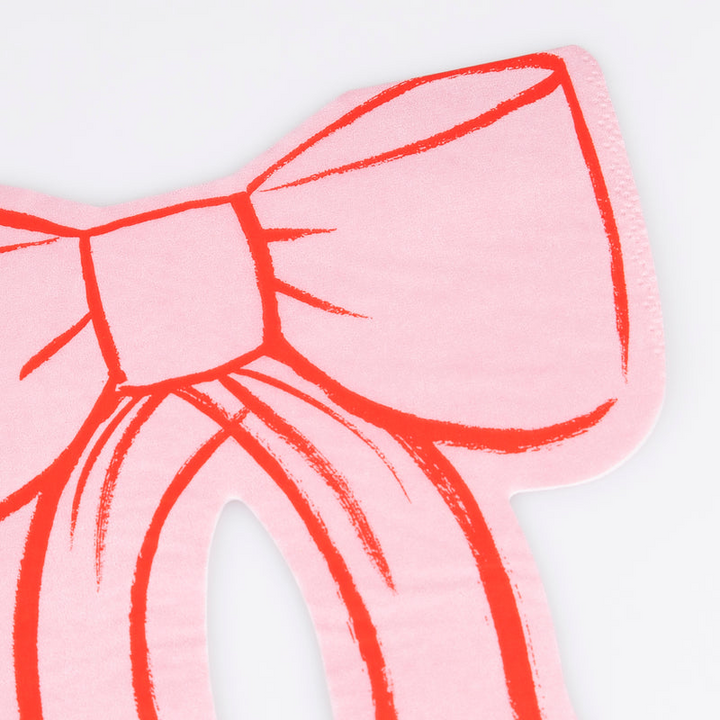 Pink Bow Shaped Cocktail Napkins