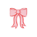 Pink bow napkin with outlined design birthday celebration from Parte Haus party supply store in Bethesda Maryland