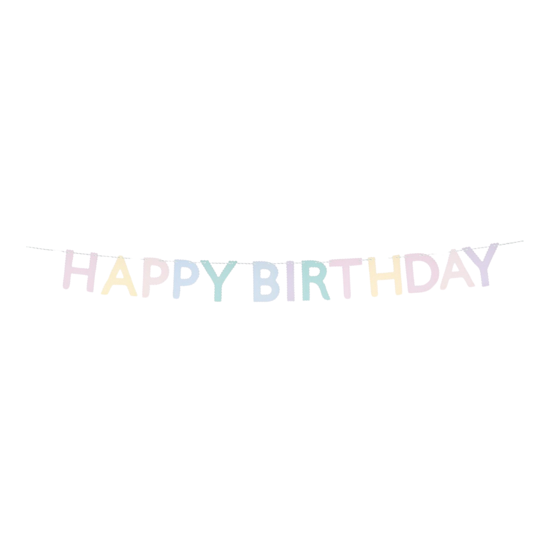 Scallop Pastel Happy Birthday Garland