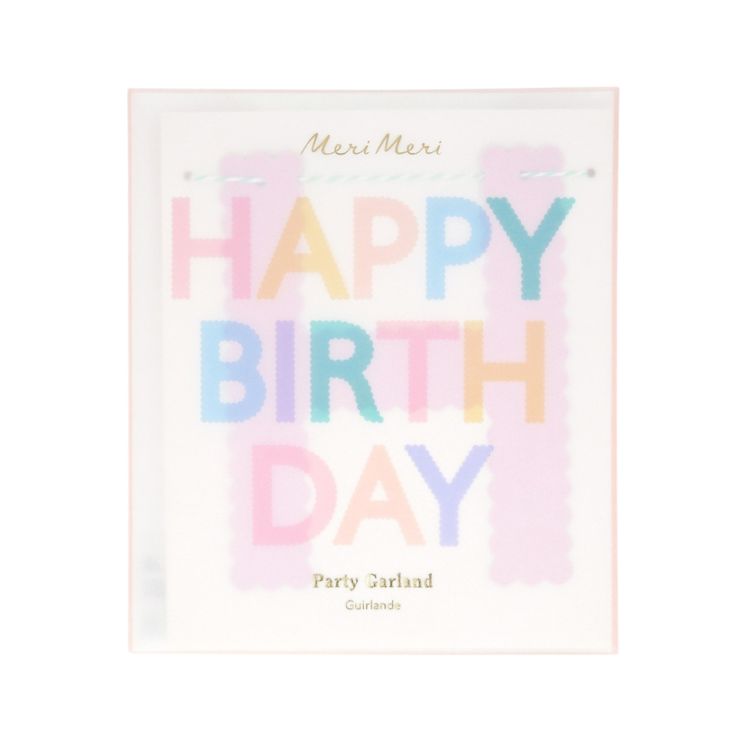 Scallop Pastel Happy Birthday Garland