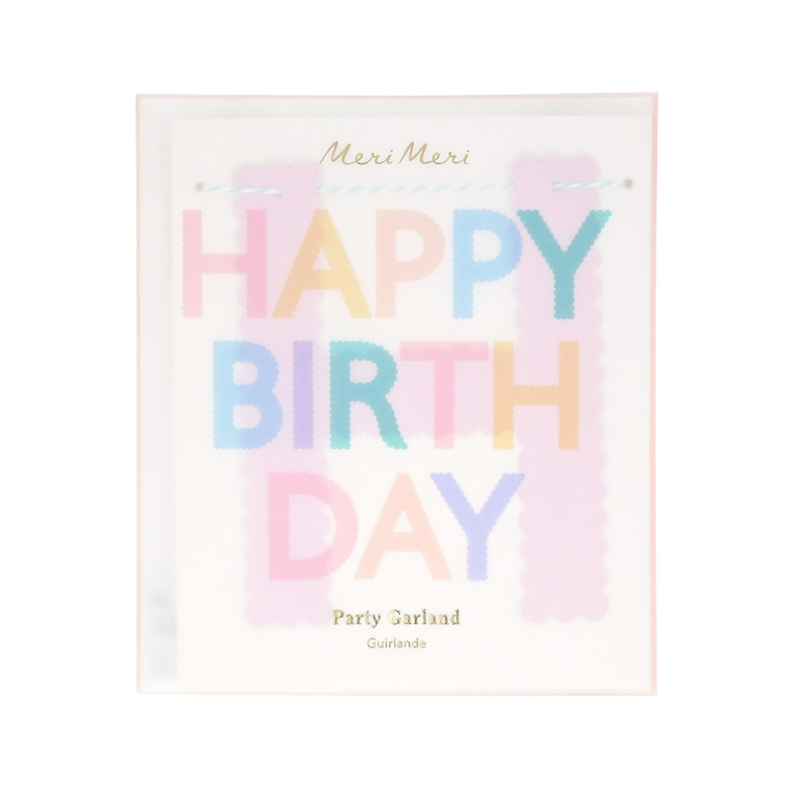 Scallop Pastel Happy Birthday Garland