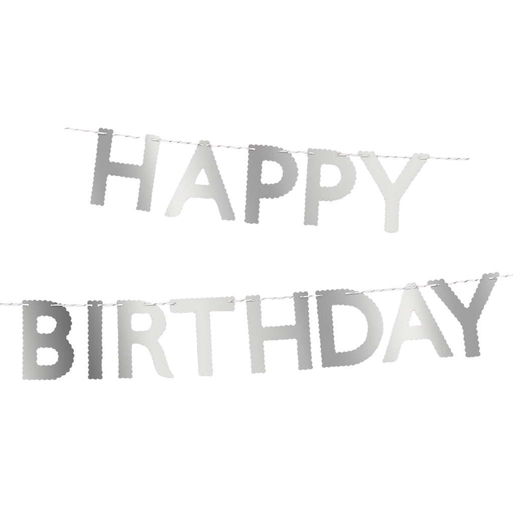 Silver Scallop Happy Birthday Garland