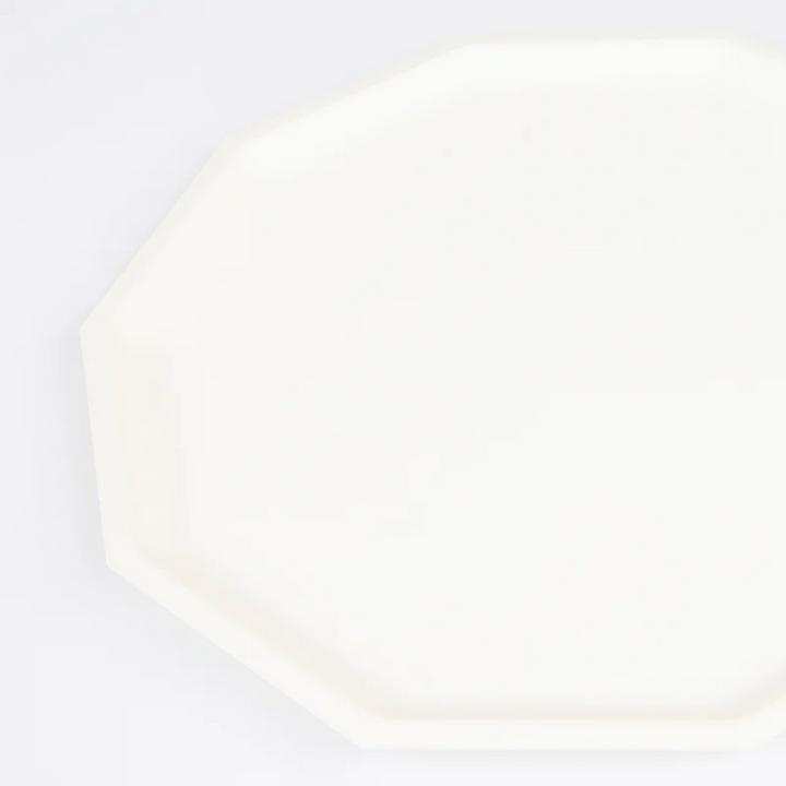 Cream Decagon Compostable Plates - 2 Sizes