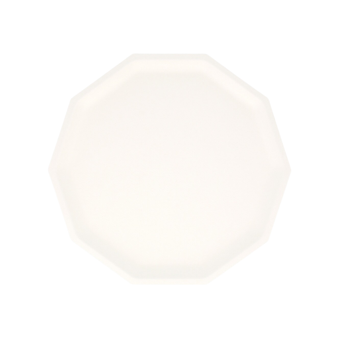 Cream Decagon Compostable Plates - 2 Sizes