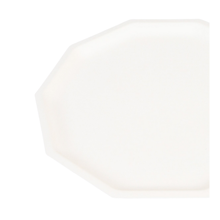 Cream Decagon Compostable Side Plates 