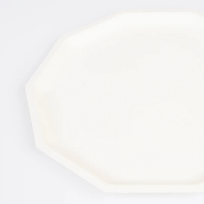 Cream Decagon Compostable Plates - 2 Sizes