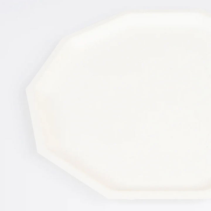 Cream Decagon Compostable Plates - 2 Sizes