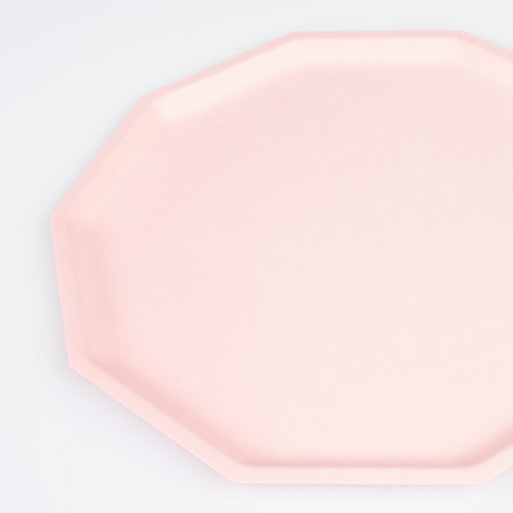Pink Decagon Compostable Dinner Plates 
