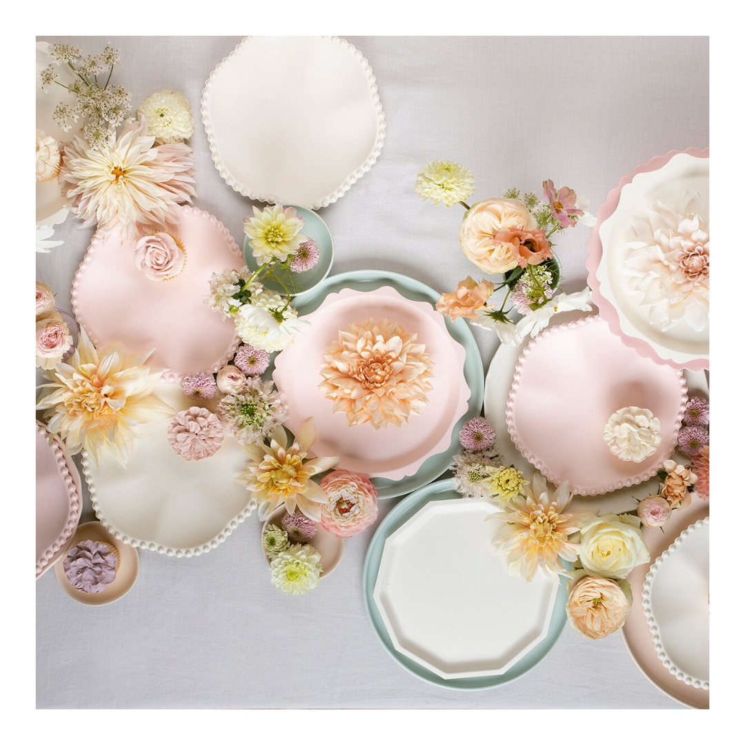 Pink Decagon Compostable Dinner Plates 