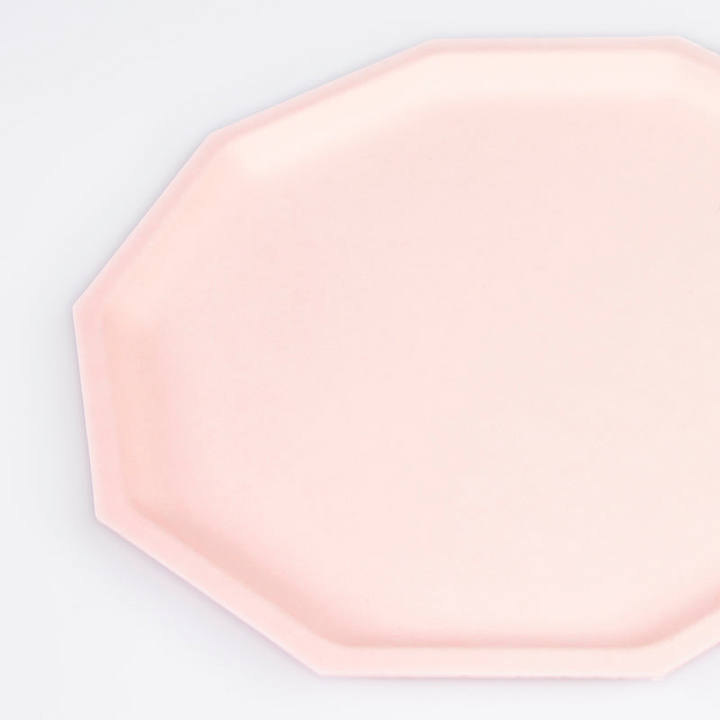 Pink Decagon Compostable Appetizer Plates