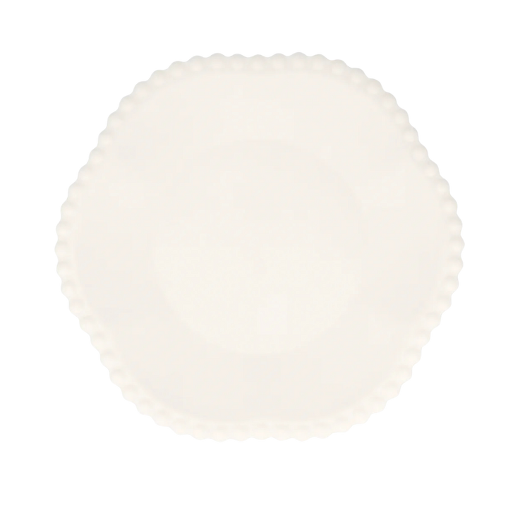 Cream Dot Edged Flower Compostable Dinner Plates
