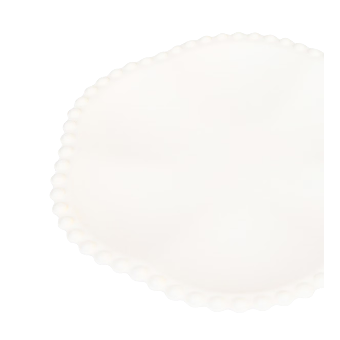 Cream Dot Edged Flower Compostable Dinner Plates