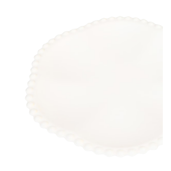 Cream Dot Edged Flower Compostable Dinner Plates
