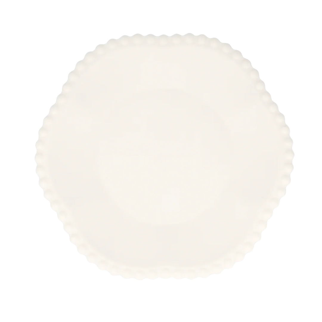 Cream Dot Edged Flower Compostable Plates - 2 Size