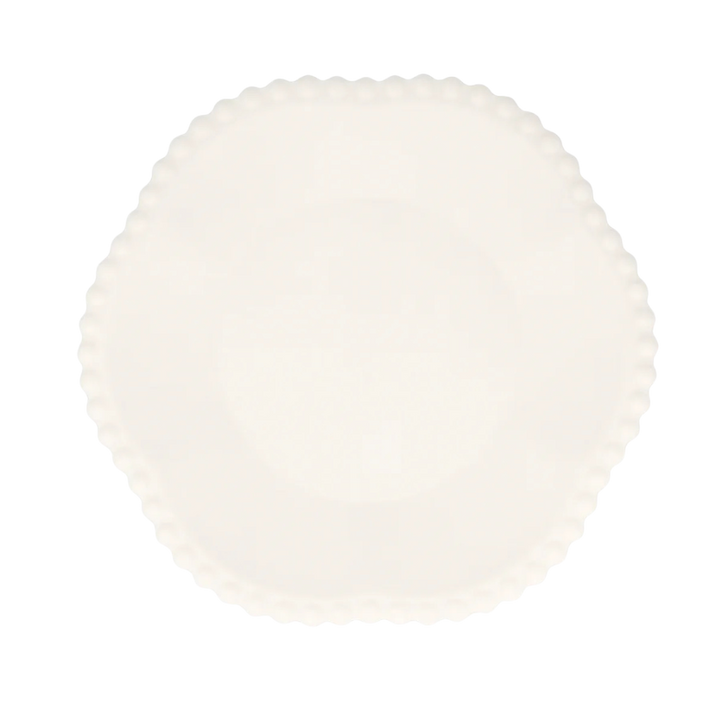 Cream Dot Edged Flower Compostable Plates - 2 Size