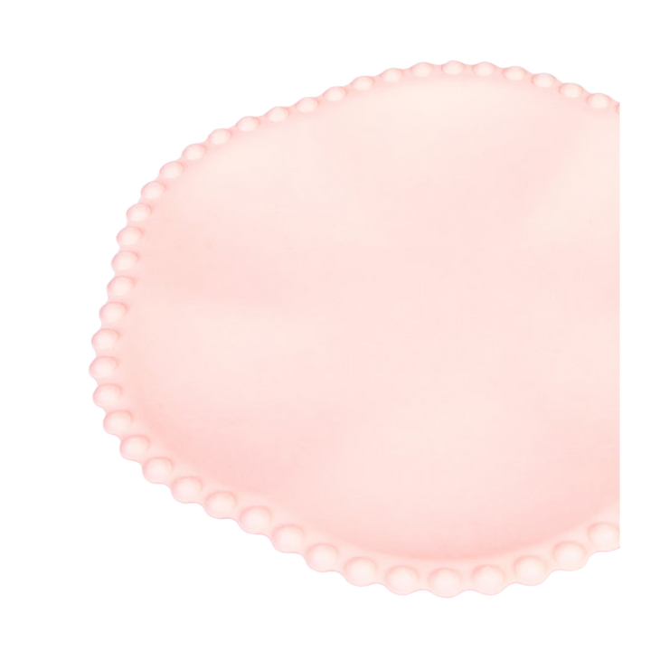 Pink Dot Edged Flower Compostable Dinner Plates 