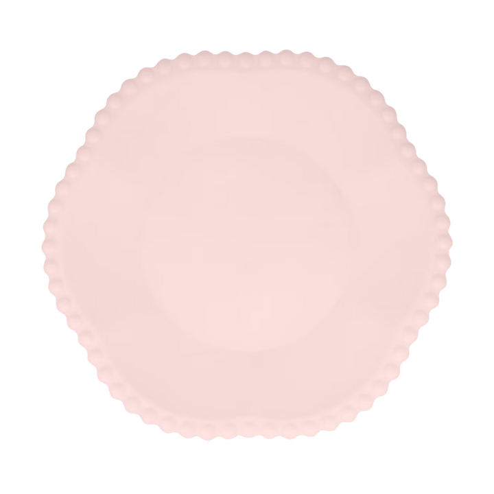Pink Dot Edged Flower Compostable Dinner Plates 