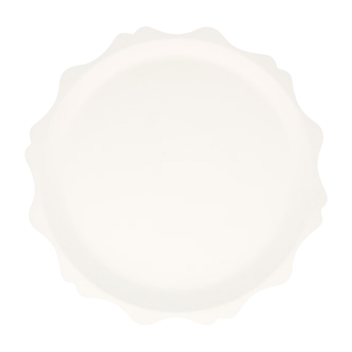 Cream Decorative Edge Compostable Dinner Plates