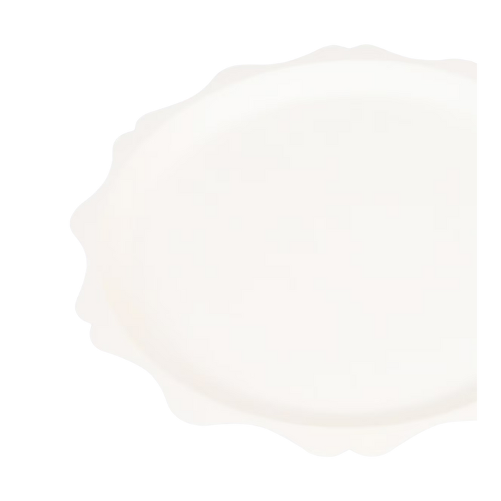 Cream Decorative Edge Compostable Dinner Plates