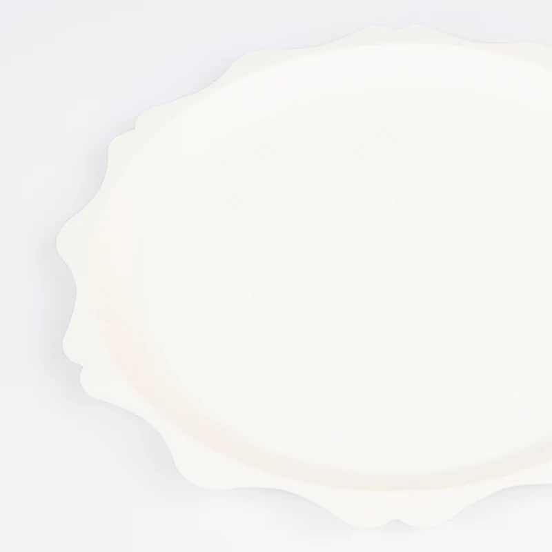 Cream Decorative Edge Compostable Plates - 2 Sizes