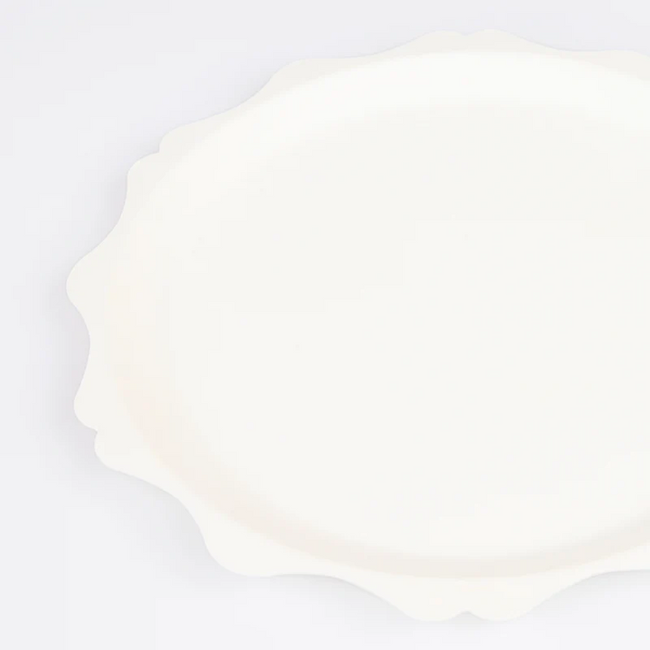 Cream Decorative Edge Compostable Plates - 2 Sizes