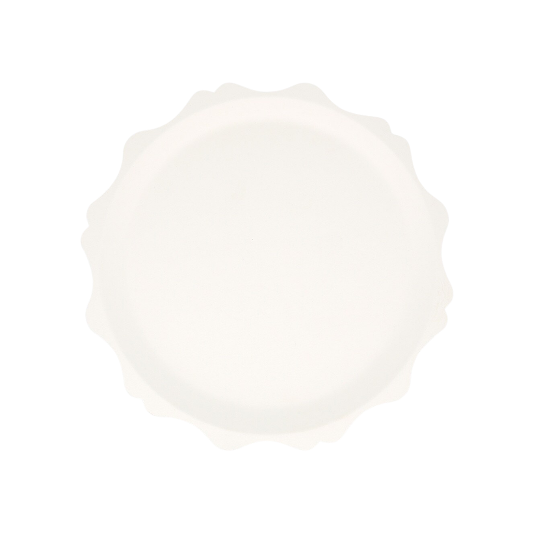 Cream Decorative Edge Compostable Plates - 2 Sizes